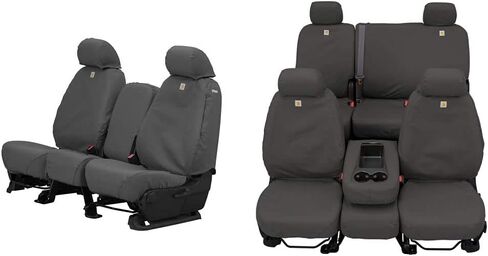 مجموعة أغطية المقاعد المخصصة من Covercraft Carhartt SeatSaver | الصف الأول SSC3443CAGY والصف الثاني SSC8445CAGY | متوافق مع موديلات مختارة من Ford F-150، Gravel in Saudi Arabia