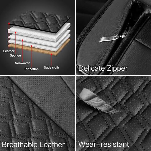 Leather Car Seat Covers Front Pair, Waterproof Breathable Faux Leather Automotive Seat Covers for Cars, Non-Slip Car Interior Covers Universal Fit Most Cars Sedans Trucks SUVs, Beige in Kuwait