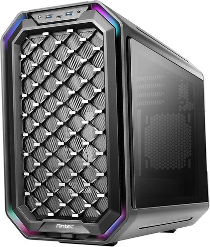 حافظة Antec Dark Cube ITX، M-ATX، ITX، زجاج، 512 × 240 × 406 ملم (DWH)، مكعب داكن (0-761345-80034-1) in Kuwait