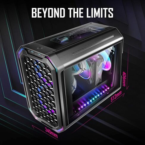 حافظة Antec Dark Cube ITX، M-ATX، ITX، زجاج، 512 × 240 × 406 ملم (DWH)، مكعب داكن (0-761345-80034-1) in Kuwait