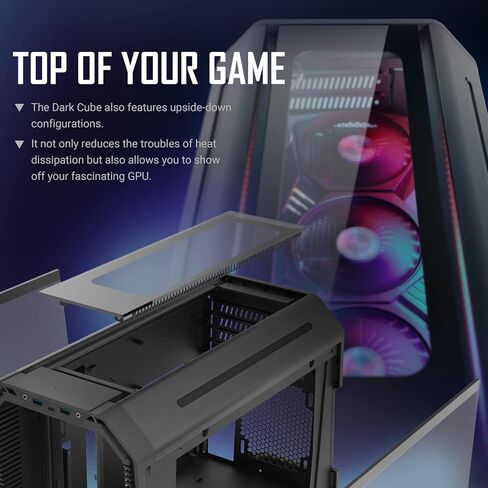 حافظة Antec Dark Cube ITX، M-ATX، ITX، زجاج، 512 × 240 × 406 ملم (DWH)، مكعب داكن (0-761345-80034-1) in Kuwait