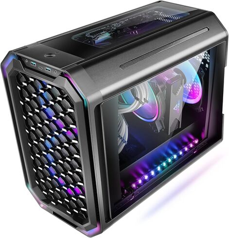 حافظة Antec Dark Cube ITX، M-ATX، ITX، زجاج، 512 × 240 × 406 ملم (DWH)، مكعب داكن (0-761345-80034-1) in Kuwait