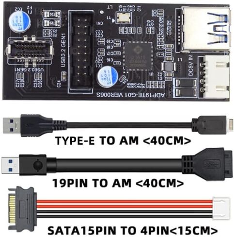 CY 20Gbps Type-E USB 3.1 Front Panel Socket to NVME NGFF M-Key Express Card Adapter ASM3242 Chipset for Motherboard in Kuwait
