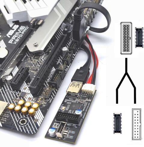 CY 20Gbps Type-E USB 3.1 Front Panel Socket to NVME NGFF M-Key Express Card Adapter ASM3242 Chipset for Motherboard in Kuwait