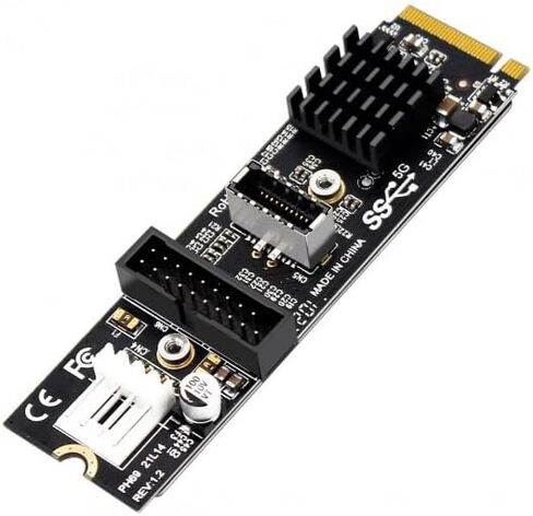 مقبس اللوحة الأمامية CY 20Gbps Type-E USB 3.1 إلى NVME NGFF M-Key Express Card محول ASM3242 شرائح للوحة الأم in Kuwait