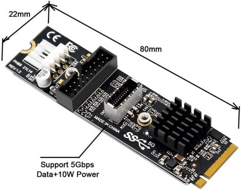 مقبس اللوحة الأمامية CY 20Gbps Type-E USB 3.1 إلى NVME NGFF M-Key Express Card محول ASM3242 شرائح للوحة الأم in Kuwait