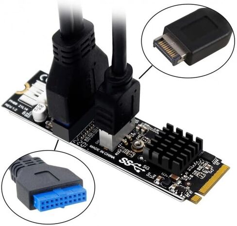 مقبس اللوحة الأمامية CY 20Gbps Type-E USB 3.1 إلى NVME NGFF M-Key Express Card محول ASM3242 شرائح للوحة الأم in Kuwait