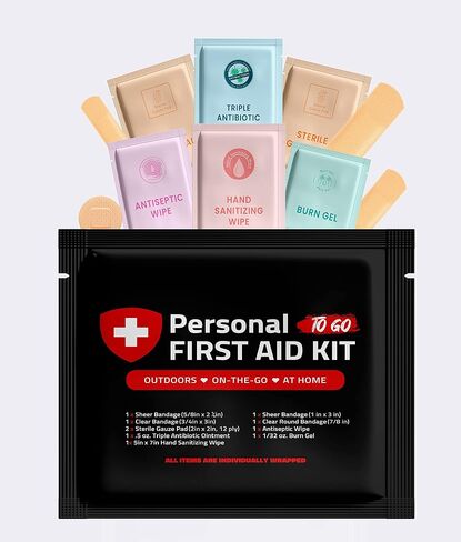Portable Travel Size First Aid Kit - Perfect for Home, Office, Car, School, Business, Travel, Hiking, College, and Outdoors | Individually Wrapped Medical Kit Products (Abstract) in Saudi Arabia
