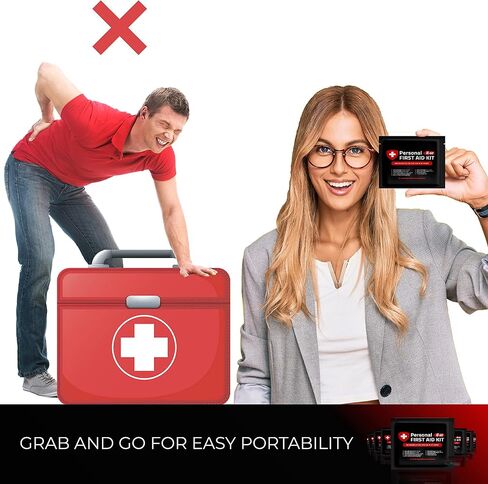 Portable Travel Size First Aid Kit - Perfect for Home, Office, Car, School, Business, Travel, Hiking, College, and Outdoors | Individually Wrapped Medical Kit Products (Abstract) in Saudi Arabia
