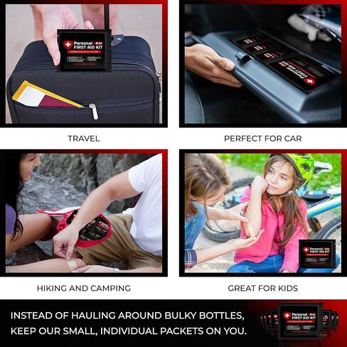 Portable Travel Size First Aid Kit - Perfect for Home, Office, Car, School, Business, Travel, Hiking, College, and Outdoors | Individually Wrapped Medical Kit Products (Abstract) in Saudi Arabia