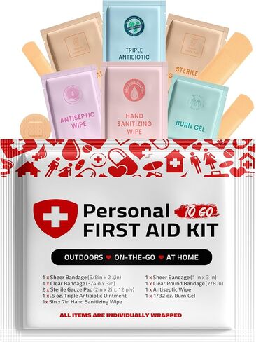 Portable Travel Size First Aid Kit - Perfect for Home, Office, Car, School, Business, Travel, Hiking, College, and Outdoors | Individually Wrapped Medical Kit Products (Abstract) in Saudi Arabia