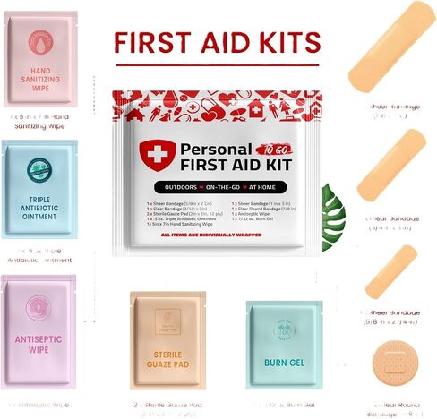 Portable Travel Size First Aid Kit - Perfect for Home, Office, Car, School, Business, Travel, Hiking, College, and Outdoors | Individually Wrapped Medical Kit Products (Abstract) in Saudi Arabia