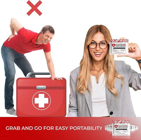 Portable Travel Size First Aid Kit - Perfect for Home, Office, Car, School, Business, Travel, Hiking, College, and Outdoors | Individually Wrapped Medical Kit Products (Abstract) in Saudi Arabia