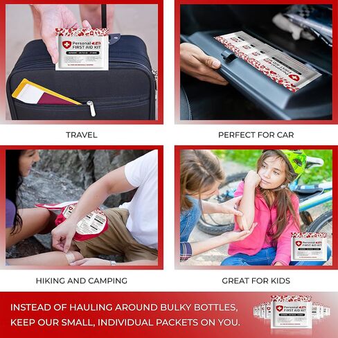 Portable Travel Size First Aid Kit - Perfect for Home, Office, Car, School, Business, Travel, Hiking, College, and Outdoors | Individually Wrapped Medical Kit Products (Abstract) in Saudi Arabia