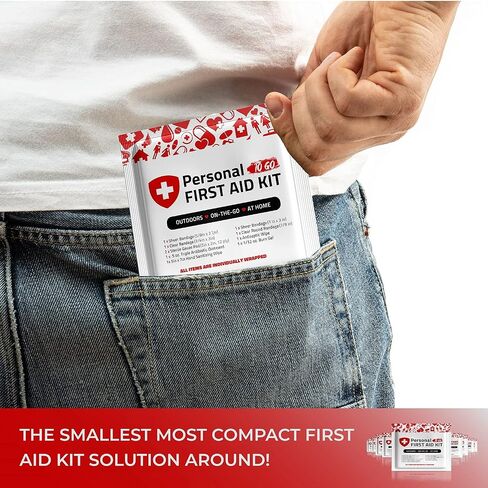 Portable Travel Size First Aid Kit - Perfect for Home, Office, Car, School, Business, Travel, Hiking, College, and Outdoors | Individually Wrapped Medical Kit Products (Abstract) in Saudi Arabia