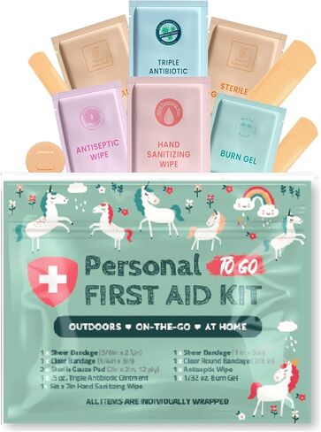 Portable Travel Size First Aid Kit - Perfect for Home, Office, Car, School, Business, Travel, Hiking, College, and Outdoors | Individually Wrapped Medical Kit Products (Abstract) in Saudi Arabia