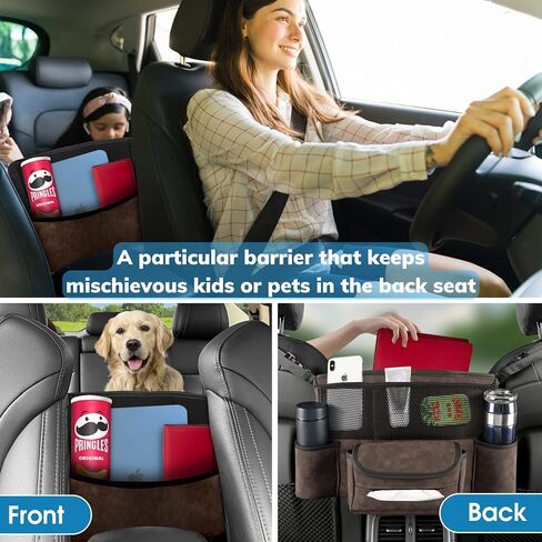 Car Seat Organizer, Back Seat Car Organizer, Between Seat Car Organizer, Car Purse Holder Between Seats, Backseat Cup Holder For Car, Car Organizer Between Seats, Car Visor Organizer. (Brown) in Saudi Arabia