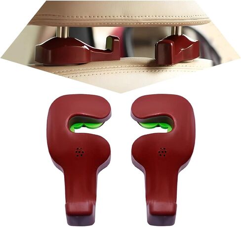 خطافات مسند رأس السيارة، قطعتان حامل محفظة السيارة للمقعد الخلفي، خطاف مسند رأس المقعد الخلفي الأمامي للسيارة يدور 360 درجة، منظم تخزين عالمي للمركبات للحقائب ومحفظة القماش والبقالة (أسود) in Kuwait