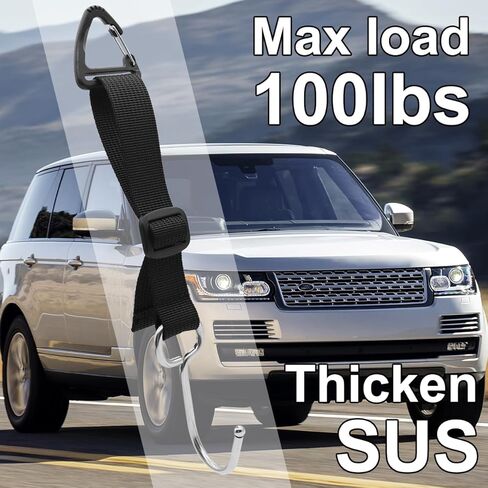 LYCARESUN 4 Pack Car Seat Headrest Hooks for Purses and Bags, Car Purse Hook, Adjustable Car Bag Holder Hook, Heavy Duty 100 lbs. in Kuwait