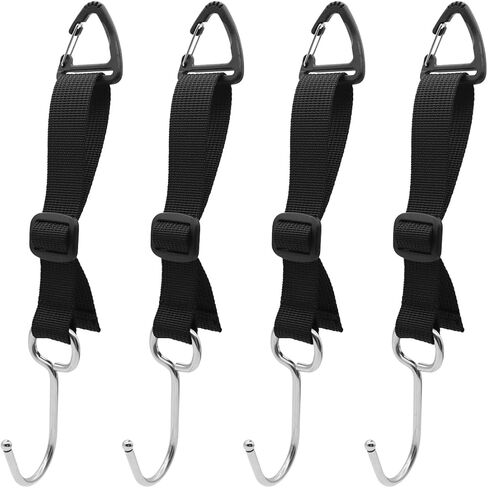 LYCARESUN 4 Pack Car Seat Headrest Hooks for Purses and Bags, Car Purse Hook, Adjustable Car Bag Holder Hook, Heavy Duty 100 lbs. in Kuwait