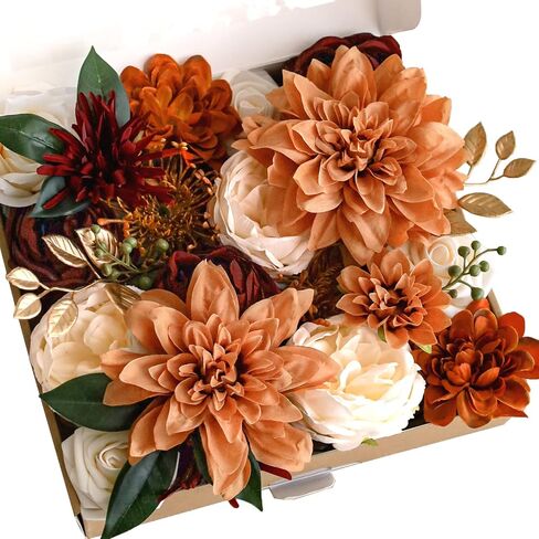 Lookein Artificial Flowers for DIY Wedding Decoration Bridal Bouquet Table Centerpieces Flower Garland Arch Flower Decoration Home Decor, Rustic Terracotta in Saudi Arabia