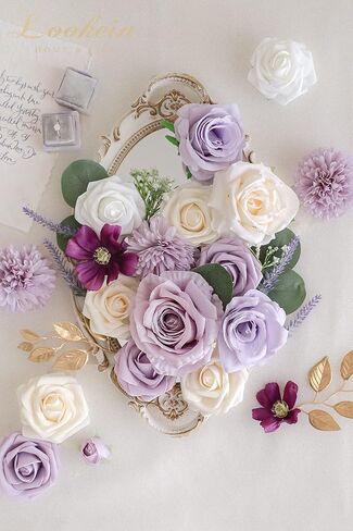 زهور صناعية من Lookein لتزيين حفلات الزفاف بنفسك، باقة الزفاف، قطع مركزية للطاولة، إكليل الزهور، ديكور المنزل، تراكوتا ريفية in Kuwait