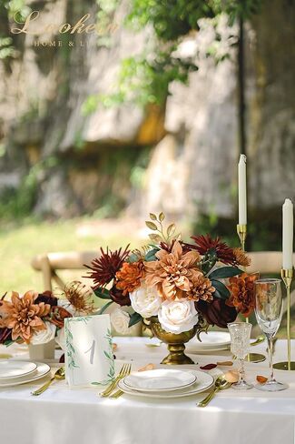 Lookein Artificial Flowers for DIY Wedding Decoration Bridal Bouquet Table Centerpieces Flower Garland Arch Flower Decoration Home Decor, Rustic Terracotta in Saudi Arabia