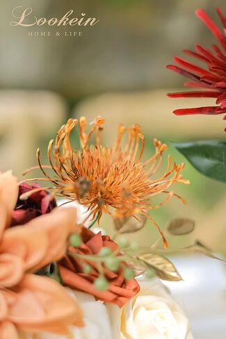 Lookein Artificial Flowers for DIY Wedding Decoration Bridal Bouquet Table Centerpieces Flower Garland Arch Flower Decoration Home Decor, Rustic Terracotta in Saudi Arabia