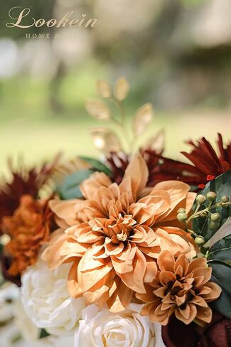 Lookein Artificial Flowers for DIY Wedding Decoration Bridal Bouquet Table Centerpieces Flower Garland Arch Flower Decoration Home Decor, Rustic Terracotta in Saudi Arabia