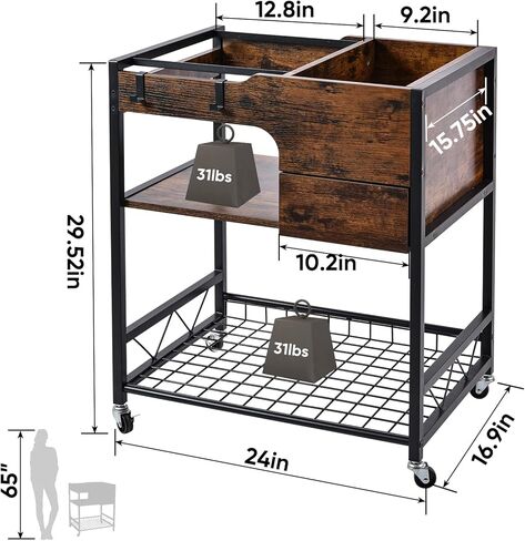 عربة ملفات دوارة بعجلات، خزانة ملفات متنقلة مع قفل، عربة ملفات بعجلات ملفات معلقة، عربة تنظيم ملفات المكتب المتنقلة مع أرفف تخزين مفتوحة وخطافات للحجم A4/Letter/القانوني in Kuwait