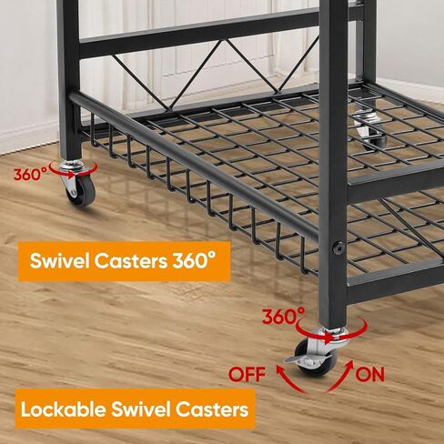 عربة ملفات دوارة بعجلات، خزانة ملفات متنقلة مع قفل، عربة ملفات بعجلات ملفات معلقة، عربة تنظيم ملفات المكتب المتنقلة مع أرفف تخزين مفتوحة وخطافات للحجم A4/Letter/القانوني in Kuwait