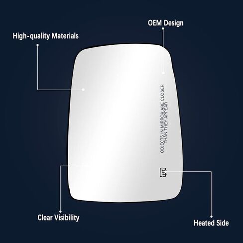 68050299AA Driver Left Side Heated Mirror Glass Compatible with 2009-2018 Dodge Ram 1500 2500 Left Heated Flat Mirror Glass with Rear Holder Replace 68079363AA in Saudi Arabia
