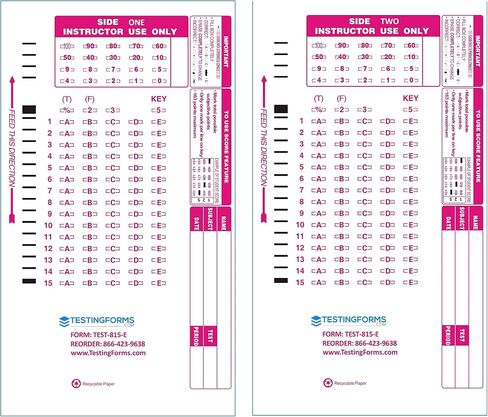 TEST-825E (500 Sheet Pack) Compatible Testing Forms in Saudi Arabia