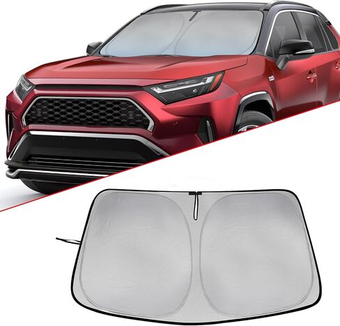 Foldable Windshield Sun Shade for Mazda CX-5 (2018-2021) Front Window Sunshade- SUV Interior Protection Block UV Rays Keep Your Car Cool & Comfortable, Easy to Use and Store in Saudi Arabia