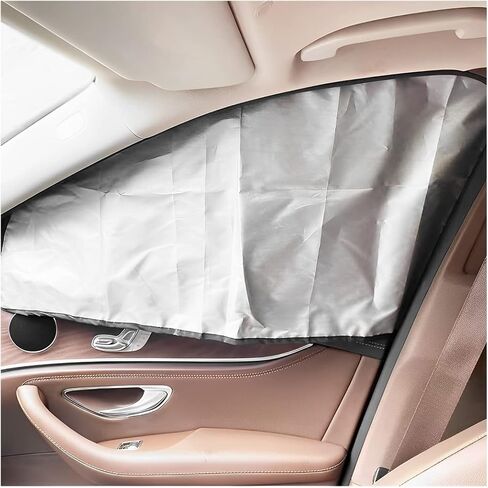 مظلة شمسية لنافذة السيارة الجانبية، 4 قطع ستائر مغناطيسية مطلية بالفضة للحماية من الشمس، مظلة شمسية قابلة للكسر تحجب الضرر الناتج عن أشعة الشمس الساطعة المباشرة والحرارة، ملحقات داخلية للسيارات in Kuwait