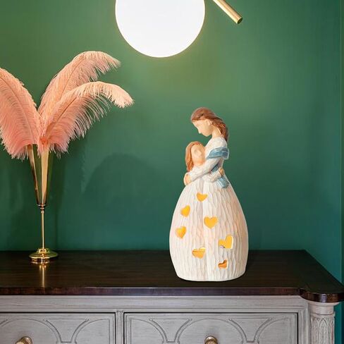 Gifts for Mom from Daughter, Mother & Daughter Tea Light Holder, Candle Holders with Flickering LED Candle for Xmas Birthday Bride Gift Home Bathroom Tabletop in Kuwait