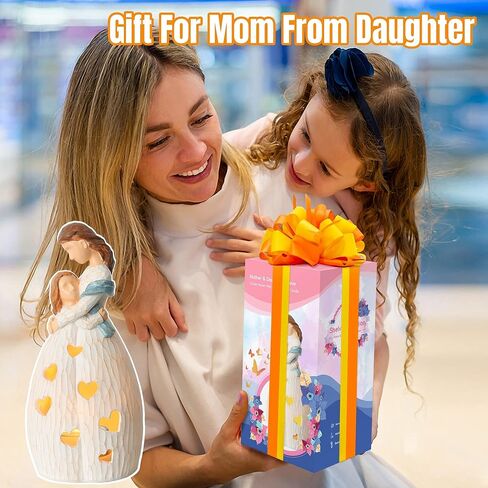 Gifts for Mom from Daughter, Mother & Daughter Tea Light Holder, Candle Holders with Flickering LED Candle for Xmas Birthday Bride Gift Home Bathroom Tabletop in Kuwait