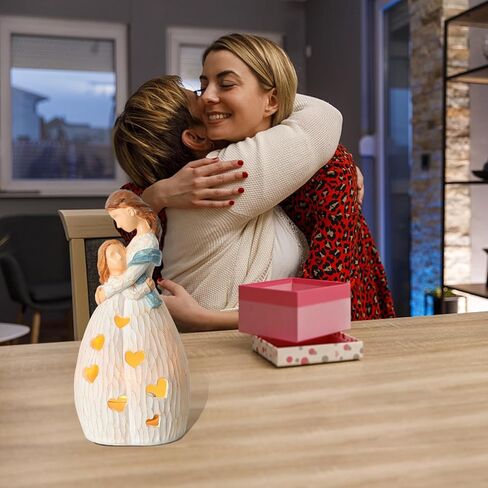 Gifts for Mom from Daughter, Mother & Daughter Tea Light Holder, Candle Holders with Flickering LED Candle for Xmas Birthday Bride Gift Home Bathroom Tabletop in Kuwait