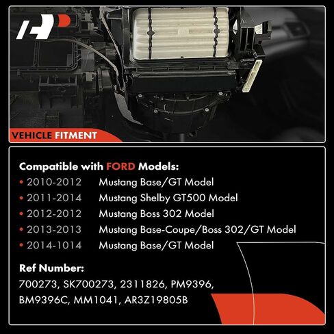 محرك منفاخ هواء أمامي ممتاز للتهوية وتكييف الهواء (HVAC) مع قفص مروحة متوافق مع سيارات فورد - 2010-2014 موستانج - استبدال # 700273 in Kuwait