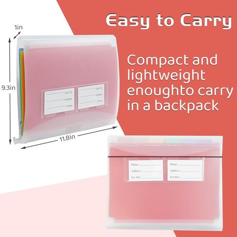 مجلدات ملفات معلقة، مجلدات تعليق بلاستيكية مزخرفة، سعة كبيرة، مصممة لتنظيم ملفات التعليق المرمزة بالألوان في المكتب، علامات تبويب متعددة الألوان، أسود in Kuwait