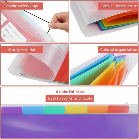 مجلدات ملفات معلقة، مجلدات تعليق بلاستيكية مزخرفة، سعة كبيرة، مصممة لتنظيم ملفات التعليق المرمزة بالألوان في المكتب، علامات تبويب متعددة الألوان، أسود in Kuwait
