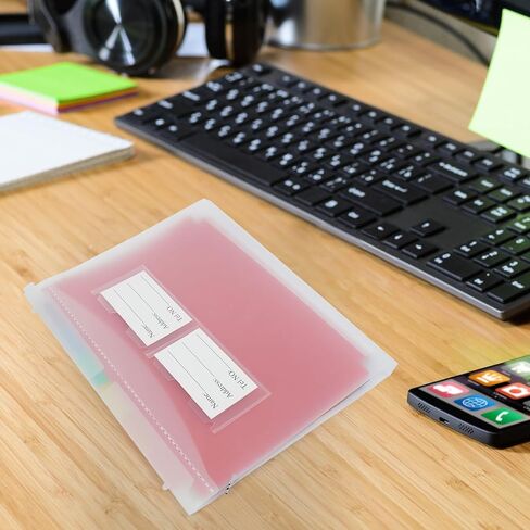 مجلدات ملفات معلقة، مجلدات تعليق بلاستيكية مزخرفة، سعة كبيرة، مصممة لتنظيم ملفات التعليق المرمزة بالألوان في المكتب، علامات تبويب متعددة الألوان، أسود in Kuwait