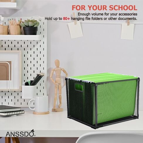 منظم ملفات معلق للمكتب، صندوق حامل ملفات معدني ممتاز بحجم حرف، صندوق حامل ملفات، سهل التجميع، خزانات تخزين سلة الملفات المحمولة لسطح المكتب in Kuwait