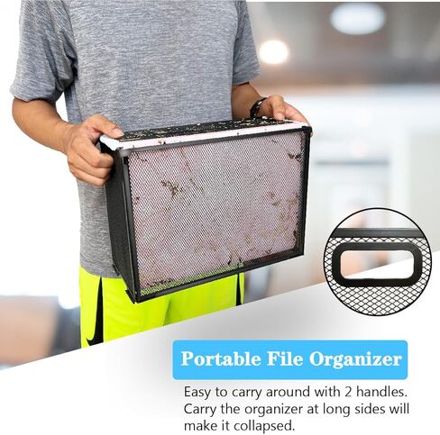 منظم ملفات معلق للمكتب، صندوق حامل ملفات معدني ممتاز بحجم حرف، صندوق حامل ملفات، سهل التجميع، خزانات تخزين سلة الملفات المحمولة لسطح المكتب in Kuwait