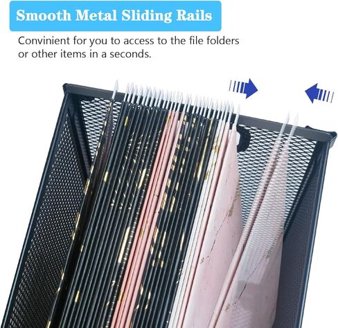 منظم ملفات معلق للمكتب، صندوق حامل ملفات معدني ممتاز بحجم حرف، صندوق حامل ملفات، سهل التجميع، خزانات تخزين سلة الملفات المحمولة لسطح المكتب in Kuwait