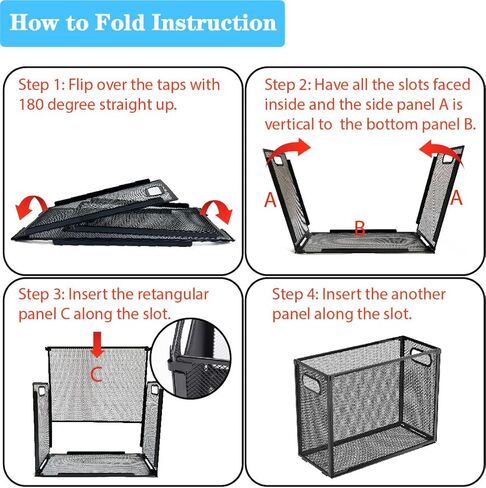 منظم ملفات معلق للمكتب، صندوق حامل ملفات معدني ممتاز بحجم حرف، صندوق حامل ملفات، سهل التجميع، خزانات تخزين سلة الملفات المحمولة لسطح المكتب in Kuwait