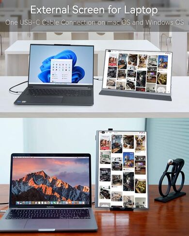 شاشة Intehill 4K المحمولة لأجهزة الكمبيوتر المحمول وأجهزة الكمبيوتر الصغيرة، شاشة كمبيوتر صغيرة متطورة مقاس 13.4 بوصة مع نسبة ذهبية 16:10 ودقة 3840x2400 (13.4 بوصة 4K+ U13NA) in Kuwait
