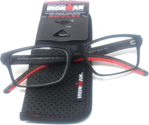 Foster Grant Ironman IronFlex Reading Glasses, Black/Red (+2.00) in Saudi Arabia