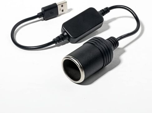 USB A ذكر إلى 12 فولت مقبس ولاعة سجائر السيارة كابل محول طاقة أنثى، مناسب لمسجل القيادة، والكلب الإلكتروني، ومنقي السيارة، وغيرها من المعدات الإلكترونية للسيارات in Kuwait