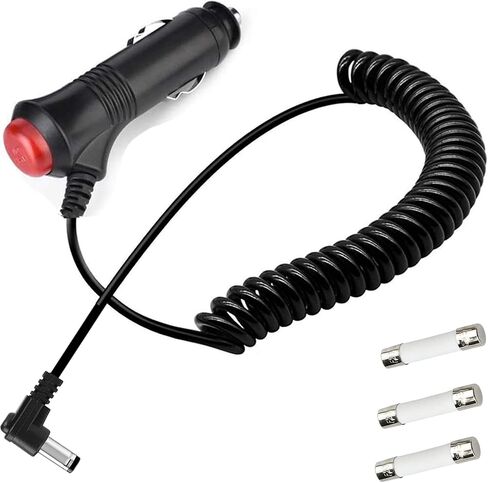 12V/24VCar Cigarette Lighter Power Supply Adapter Male Plug Extension Cable 9.84FT with Switch Button DC 5.5mm x 2.1mm to Car Cigarette Lighter Male Plug for Rear View Camera Monitor Car Refrigerato in Saudi Arabia